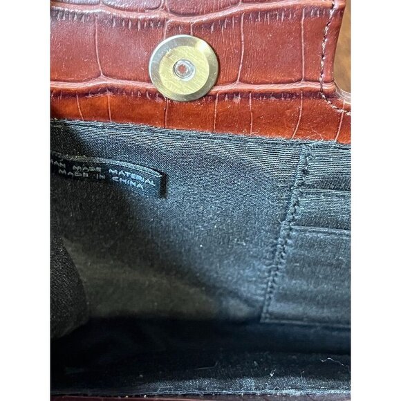 The Limited Vintage Leather Clutch Brown Alligator Y2K Preppy Retro 80s Classic - Picture 6 of 12